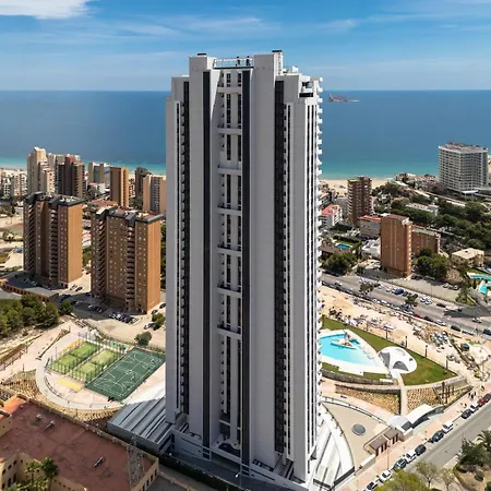 Sea View, 30th Floor, Garage, Heated Pool, Ac Lägenhet Benidorm